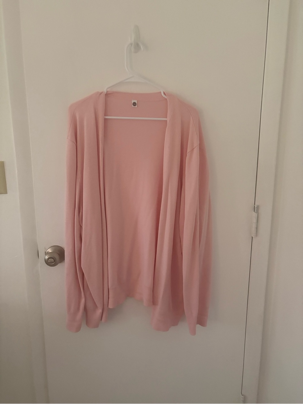 Amazon Women's Light Pink Open-Front Cardigan